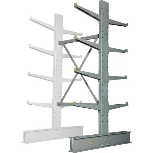 Global Industrial&#153; Cantilever Rack Double Sided Add-On Heavy Duty 48"W x 60"D x 8'H With Lip