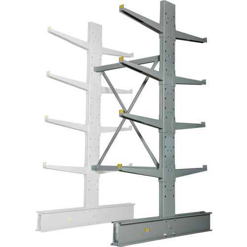 Global Industrial™ Cantilever Rack Double Sided Add-On Heavy Duty 48"W x 60"D x 8'H With Lip