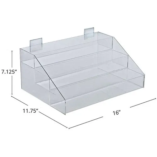 Global Approved 326045, 3-Tier Counter Step Display, 16"W x 7.125"H x 11.75"D, 1 Pc