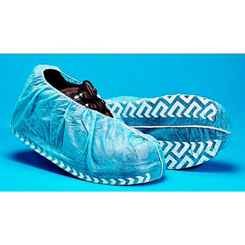 Polypropylene NonSkid Shoe Covers, Blue with White Tread, LG, 50/Bag