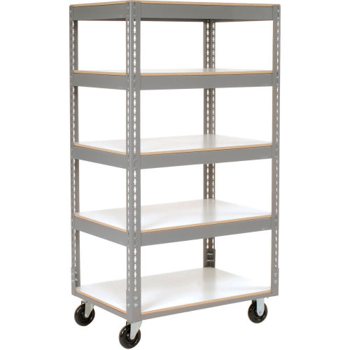 Easy Adjust Boltless Wood Shelf Storage Truck