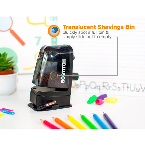Bostitch MultiMount Manual Pencil Sharpener, Black
