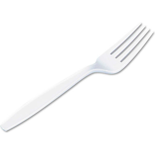 Dixie Forks, Heavy Weight, 7-1/10"L, Polystyrene, 1,000/Carton, White