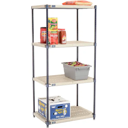 Nexel® Nexelite® 4 Shelf, Vented Plastic Mat Shelving Unit, Starter, 30