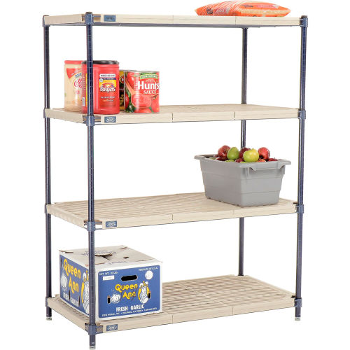 Nexel®, Nexelite®, 4 Tier, Vented Plastic Mat Shelving Unit, 42"W x 21