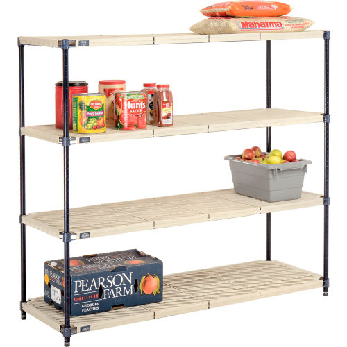 Nexel®, Nexelite®, 4 Tier, Vented Plastic Mat Shelving Unit, 60"W x 24