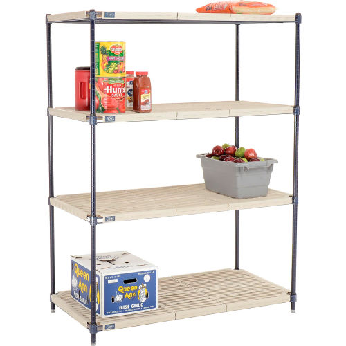 Nexel® Nexelite® 4 Shelf, Vented Plastic Mat Shelving Unit, Starter, 48