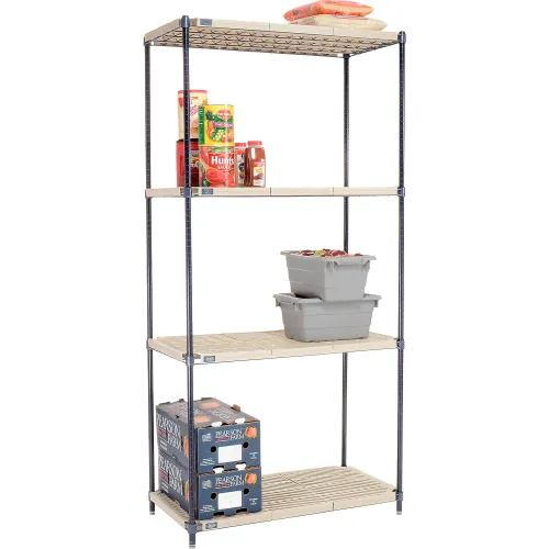 Nexel® Nexelite® 4 Shelf, Vented Plastic Mat Shelving Unit, Starter, 42