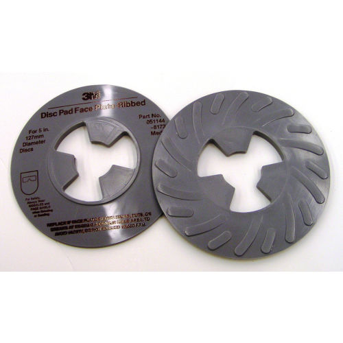 3M&#8482; Disc Pad Face Plate Ribbed 81734, 5&quot; Medium Gray - Pkg Qty 10