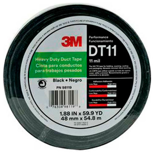 3M&#8482; Heavy Duty Duct Tape DT11 Black, 1-7/8&quot; x 180', 11 Mil - Pkg Qty 24