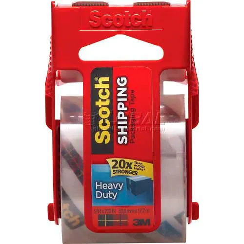 Scotch® Heavy Duty Shipping Packaging Tape w/ Dispenser, 2 x