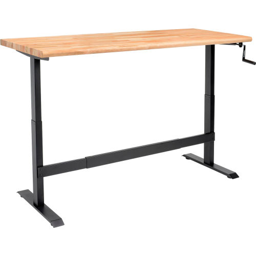 Global Industrial™ HandCrank Adjustable Height Workbench, Maple Safety