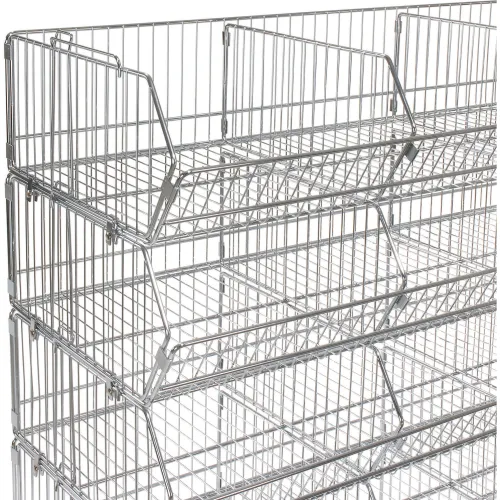 204812BC Stacking Wire Basket 20D x 48W x 12High 