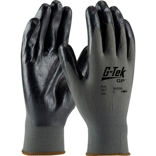 PIP® G-Tek® GP™ Nitrile Coated Nylon Grip Gloves, Large, 12 Pairs