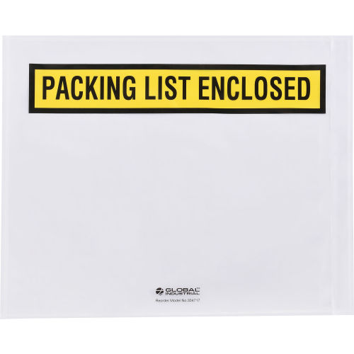 Global Industrial™ Packing List Enclosed Envelopes,10in x 12in, Yellow, Pack of 500
																			