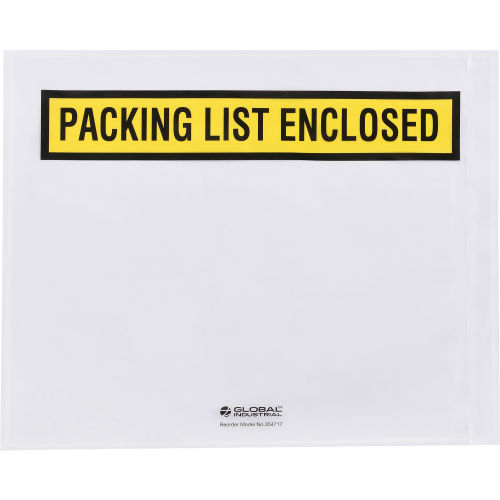 Global Industrial™ Packing List Enclosed Envelopes,10in x 12in, Yellow, Pack of 500