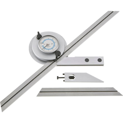 iGAGING Dial Reading Bevel Protractor, Stainless Steel, 6" & 12" Blade Sets