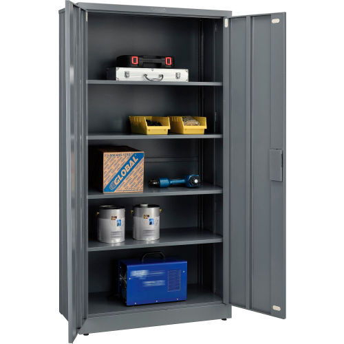 Global™ Folding Steel Storage Cabinet 36 W x 18 D x 72 H Gray