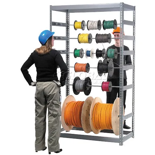 Wire Reel Storage Rack Cable Spool Organizer Shelves Adjustable Rod Levels