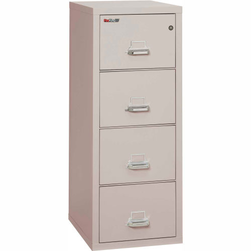 Fireking Fireproof 4 Drawer Vertical File Cabinet - Legal Size 21"W x 25"D x 53"H - Light Gray