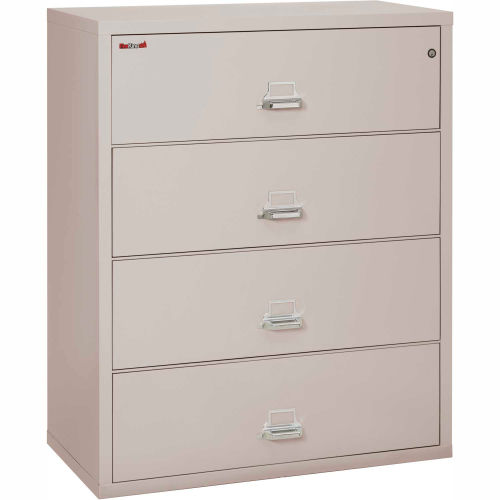 Fireking Fireproof 4 Drawer Lateral File Cabinet Letter-Legal Size 44-1/2"W x 22"D x 53"H - Lt Gray