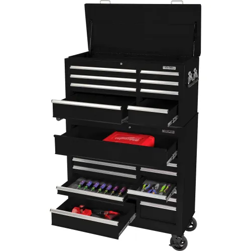Global Industrial 26-3/8 x 18-1/8 x 37-13/16 7 Drawer Black Roller Tool Cabinet