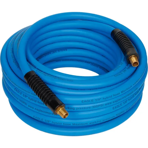 Eagle EA3/8X50-B 3/8x50' 300 PSI Hybrid Polymer All Weather Low Pressure  Air/Water Hose