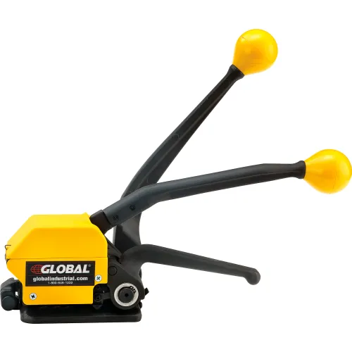 Global Industrial Sealless Strapping Tool, 3-5/16L x 5-1/16W x 1-1/4H, Yellow & Black