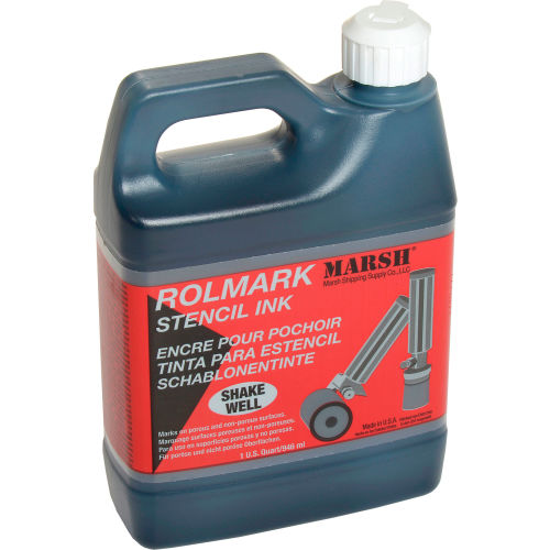 Marsh® 20903 Rolmark Stencil Ink, 1 Quart, Black