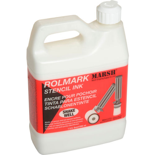 Marsh® 20923 Rolmark Stencil Ink, 1 Quart, White