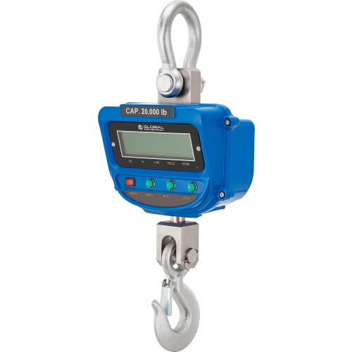 Global Industrial Heavy-Duty LCD Digital Crane Scale w/ Remote, 20,000 lb x 10 lb