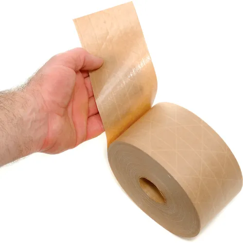 Heavy-Duty Reinforced Water Activated Kraft Tape 3 x 375' Tan - Pkg Qty 8