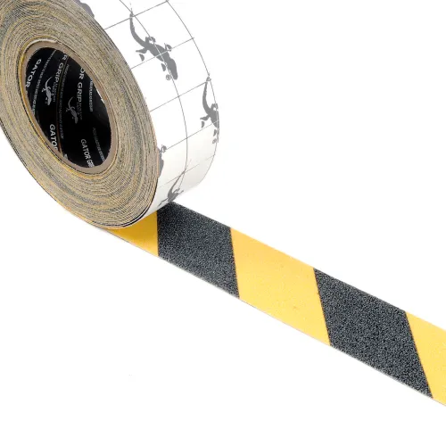 Anti-Slip Traction Yellow/Black Hazard Striped Tape Roll, 4 x 60