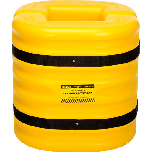 agle Column Protector, 10 in. Column Opening, 24 in. High, Yellow, 1724-10