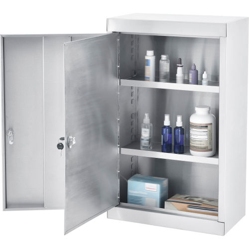Global Industrial™ Large Narcotics Cabinet, Double Door/Double Lock, Stainless Steel