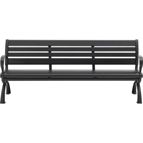 Global Industrial 6 Aluminum Park Bench w Backrest Black