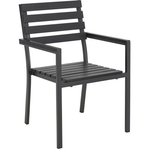 Interion® Stackable Outdoor Dining Arm Chair, Black, Pack of 4