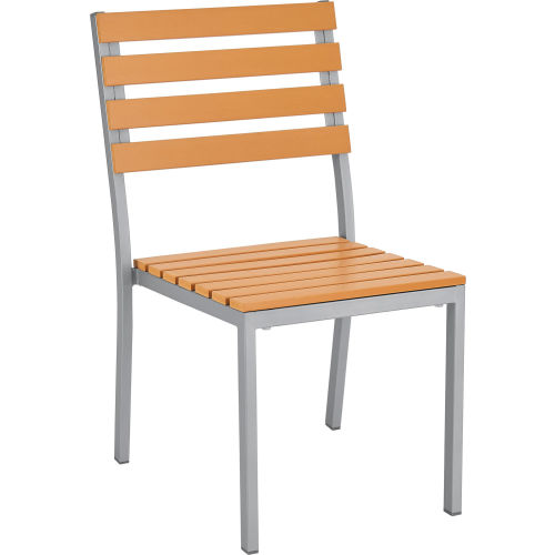 Interion® Stackable Outdoor Dining Armless Chair, Tan, Pack of 4