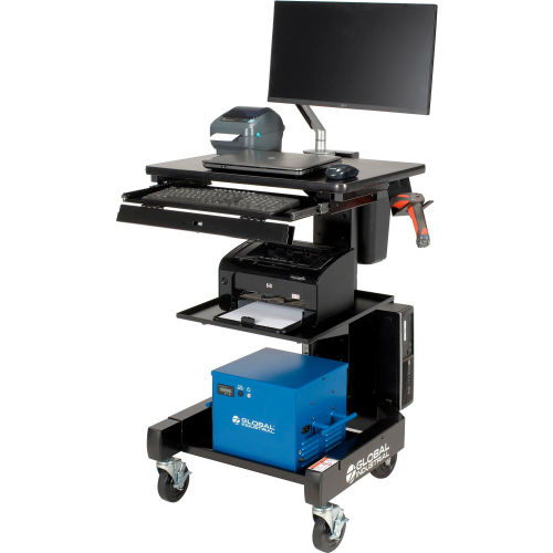 Global Industrial™ Powered Orbit Laptop Cart with 40AH Battery
																			