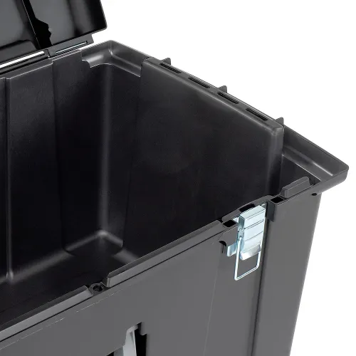 Tough Box 20GTBXBLKYW 20-Gallon Plastic Footlocker Storage Tote With Wheels  at Sutherlands