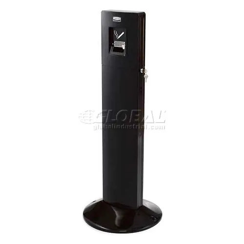 Rubbermaid Metropolitan Smokers' Station, Black Metal, Outdoor MPN:FGR93400BK