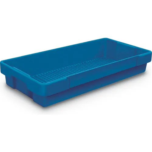 Shallow Blue Polypropylene Tray - 11-1/2 L x 8-1/4 W x 1 Hgt.