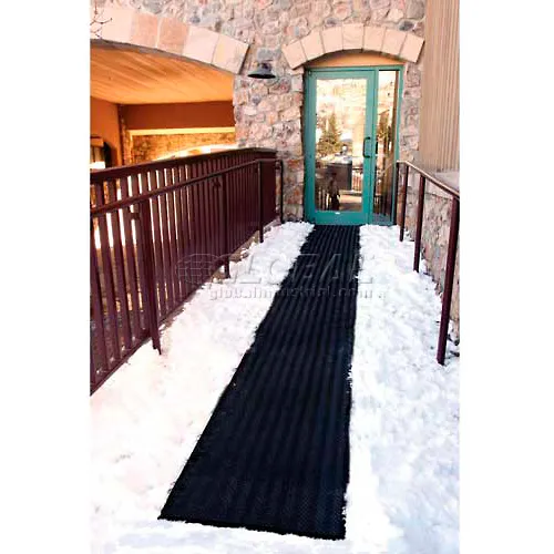 HeatTrak® Outdoor Snow & Ice Melting Heated Walkway Mat 1/2 Thick 2' x 5'  120 Volt Black