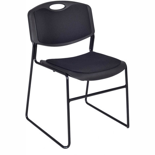 Regency Sled Base Stack Chair with Seat and Back Pad - 400 lb. Capacity - Black