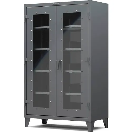 Global Industrial Clear View Storage Cabinet Assembled 48x24x78 - Gray