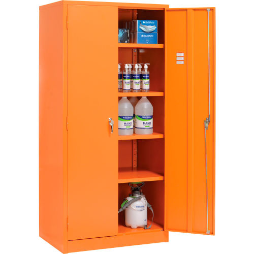 Global Industrial Emergency Preparedness Cabinet, 36Wx24Dx78H, Orange, Unassembled