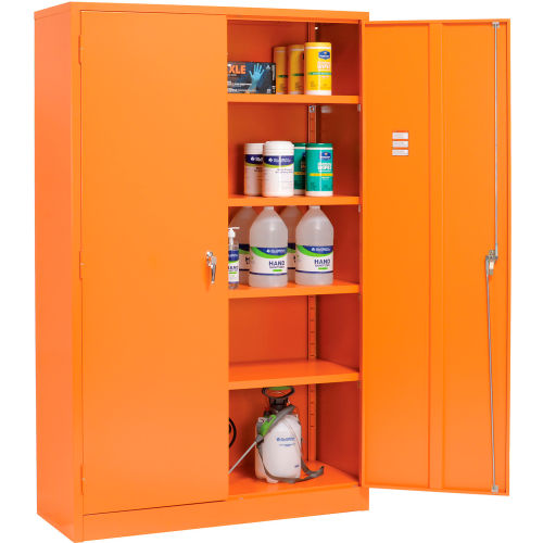 Global Industrial Emergency Preparedness Cabinet, 48Wx18Dx78H, Orange, Unassembled