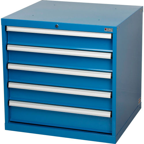 Paramount Modular Drawer Cabinet,5 Drawers, w/Lock, w/o Dividers, 30x27x32 Blue