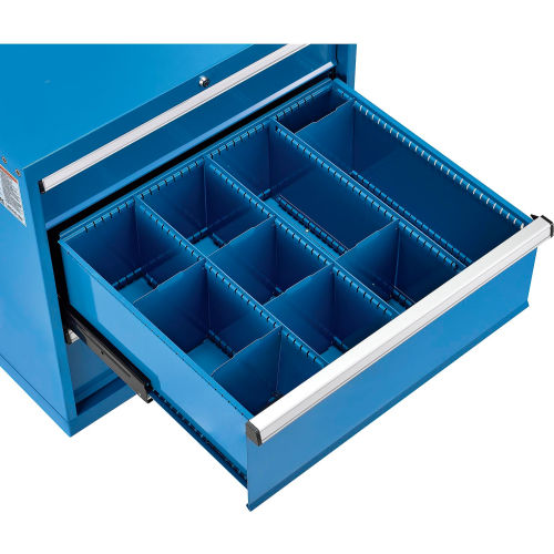 Divider Kit for 10 in. H Drawer of Paramount™ Modular Drawer Cabinet, 3 Long and 6 Short , Blue
																			