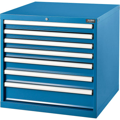 Paramount™ Modular Drawer Cabinet, 7 Drawers, w/Lock, w/o Dividers, 30x27x32, Blue